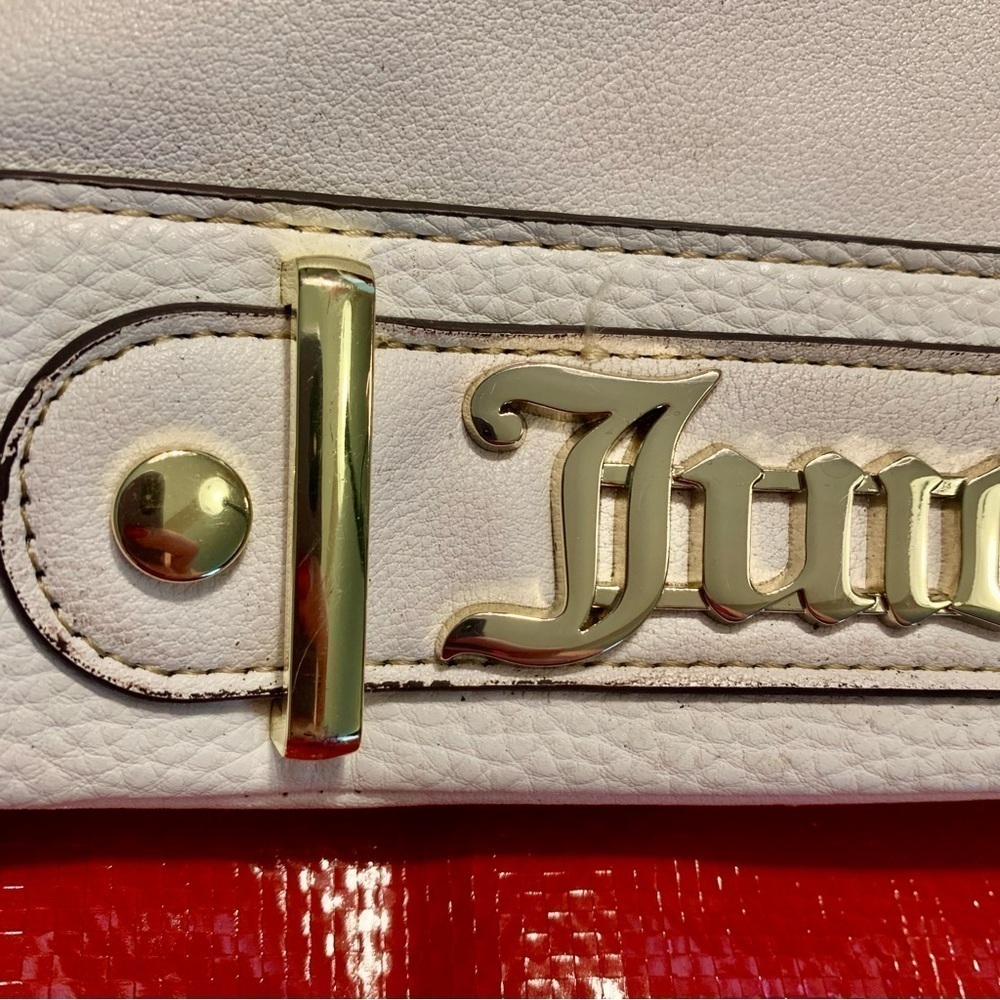 NEW Juicy Couture Crossbody Purse Ivory Gold Hardware Juicy Logo Zip Close - Picture 10 of 11